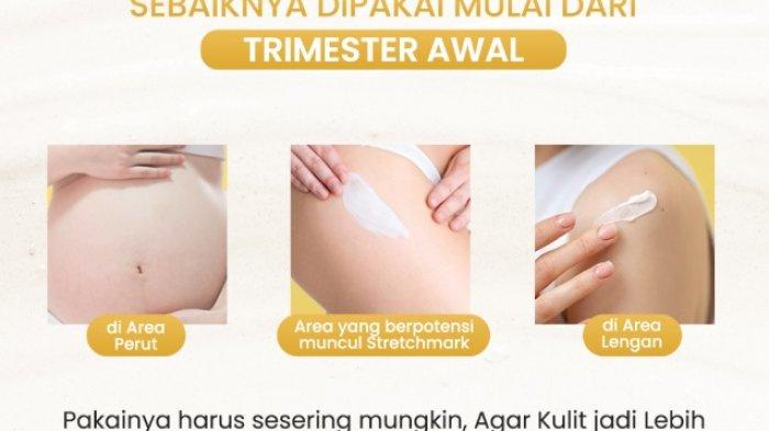 Cara penggunaan dan tekstuu dari Rintik Stretchmark Cream.