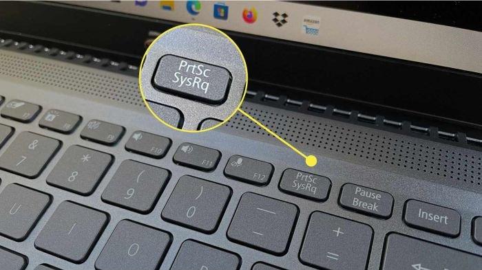 Tombol Print Screen atau PrtScn di laptop untuk screenshot