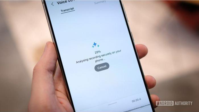 Ilustrasi fitur Transcript Assist di HP SAMSUNG