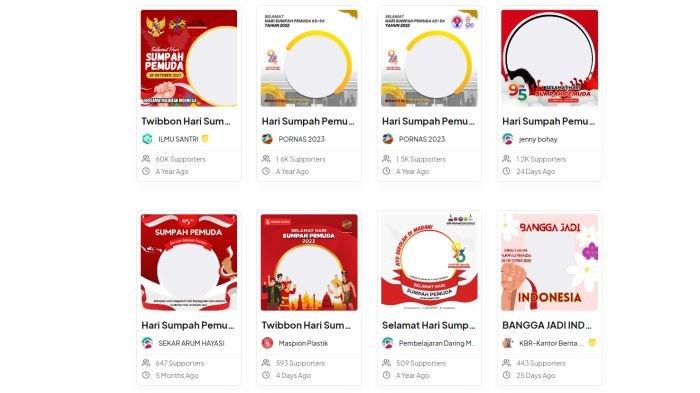 Beragam Contoh Twibbon Gratis Hari Sumpah Pemuda 2023