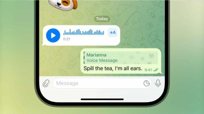 Ilustrasi fitur Transkripsi Suara untuk mengubah Voice Chat ke Teks