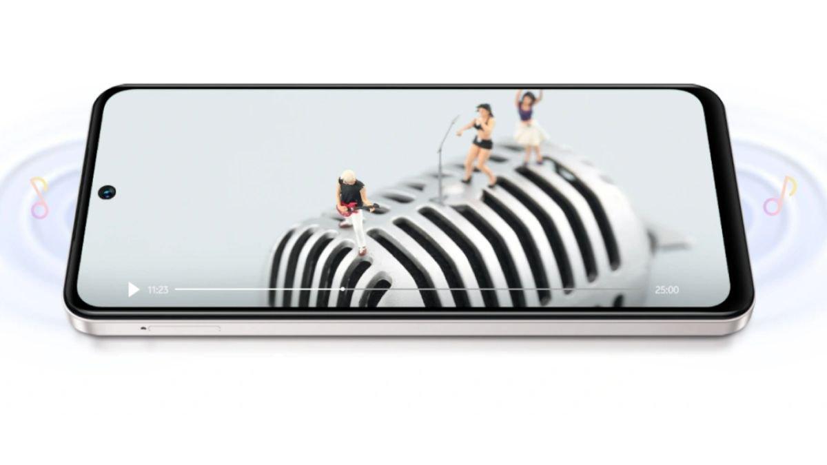 Ilustrasi HP dengan stereo speaker