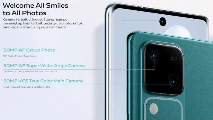 Kamera depan dan belakang vivo V30