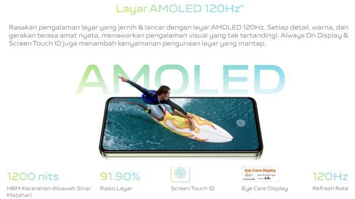 Spesifikasi layar vivo Y100 4G