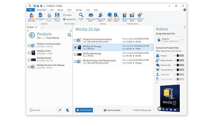 Ilustrasi aplikasi WinZip