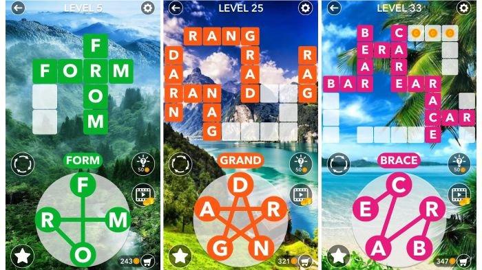 Game Word Crossword Search bisa dimainkan di HP Android