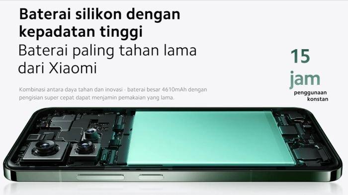 Xiaomi 14 punya baterai 4610 mAh yang didukung fast charging 90 watt