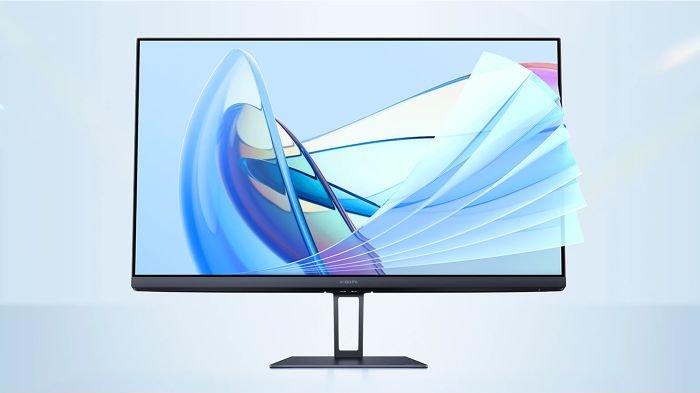 Ilustrasi bentang layar Xiaomi Monitor A24i yang meluncur untuk kebutuhan pekerja