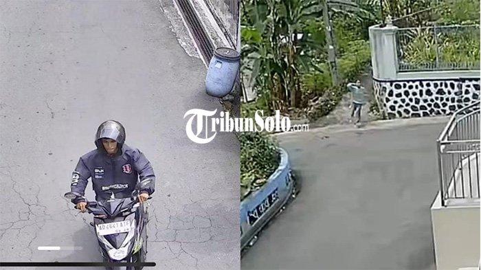 AKSI PENJAMBRETAN. Tangkapan cctv aksi penjambretan di Desa Karang, Kecamatan Karangpandan, Kabupaten Karanganyar, Sabtu (3/5/2025). Penjambret menggondol handphone yang dibawa anak kecil dengan menggunakan sepeda motor.