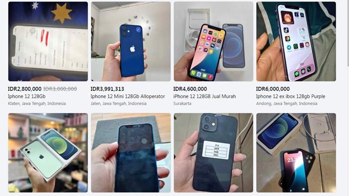 ETALASE MARKETPLACE FACEBOOK - Daftar harga pasaran iPhone bekas pada Selasa (29/7/2025) di marketplace Facebook area Solo Raya, Jawa Tengah, Berikut pasaran harga iPhone bekas di Solo Raya untuk referensi.