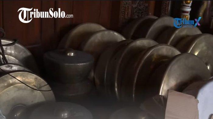 Gamelan yang dibuat oleh pengrajin asal Desa Wirun, Mojolaban, Sukoharjo