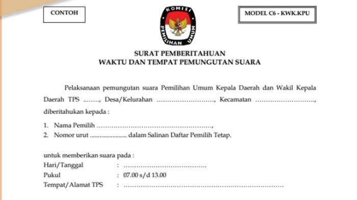 Ilustrasi surat pencoblosan.