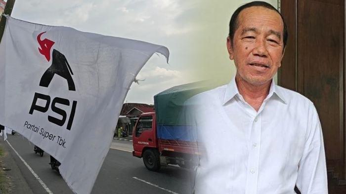 KOLASE FOTO: Bendera PSI (Kiri) dan Jokowi. Dia merespons perubahan logo PSI sebagai bentuk kebutuhan masyarakat.
