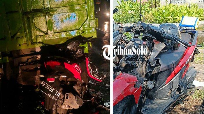 MOTOR TABRAK TRUK - Kecelakaan pengendara motor tabrak truk dump di badan jalan Solo-Semarang, tepatnya di Boyolali, Rabu (9/4/2025) dini hari. Truk dump itu diketahui sedang berhenti. Akibat insiden ini, pengendara sepeda motor meninggal dunia dalam perjalanan menuju rumah sakit. (TribunSolo.com/Istimewa)