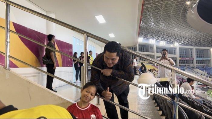 Ketua PSSI Erick Thohir hadir di Stadion Manahan Solo, Rabu (3/7/2024) malam.