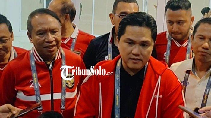 Ketum PSSI Erick Thohir saat ditemui awak media di Stadion Manahan, Selasa (12/9/2023)