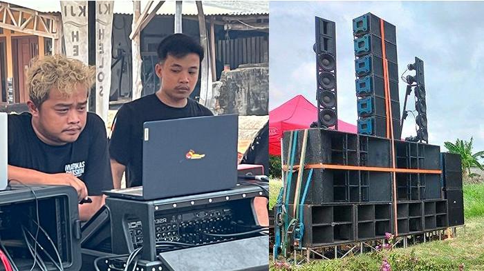 OPERATOR SOUND HOREG. Kolase operator Sound Horeg bernama Memed (kiri) dan potret sound horeg (kanan), Ini terkait ramainya sosok Memed di media sosial yang dikaitkan dengan penemu sound horeg.