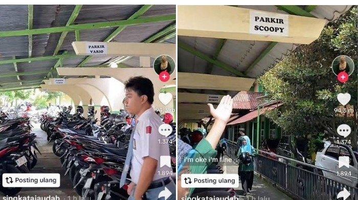 Parkiran viral sesuai merek motor