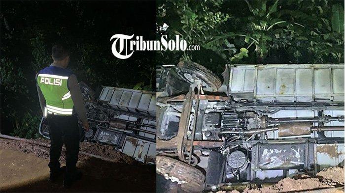 KECELAKAAN BUS. Proses evakuasi bus rombongan pengajian asal Sukoharjo yang terguling di Pracimantoro, Senin (17/3/2025). Tribun Solo / Istimewa