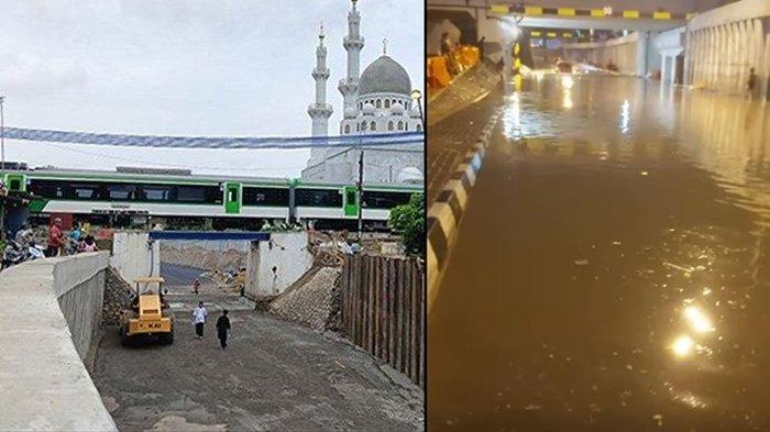 Potret Viaduk Gilingan Solo sebelum dan sesudah banjir.
