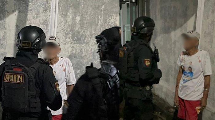 Pria lanjut usia berinisial T, warga Purwosari, Kecamatan Laweyan, Solo digelandang ke Mapolresta Solo, Minggu (10/11/2024) dini hari oleh Tim Sparta Sat Samapta Polresta Solo.