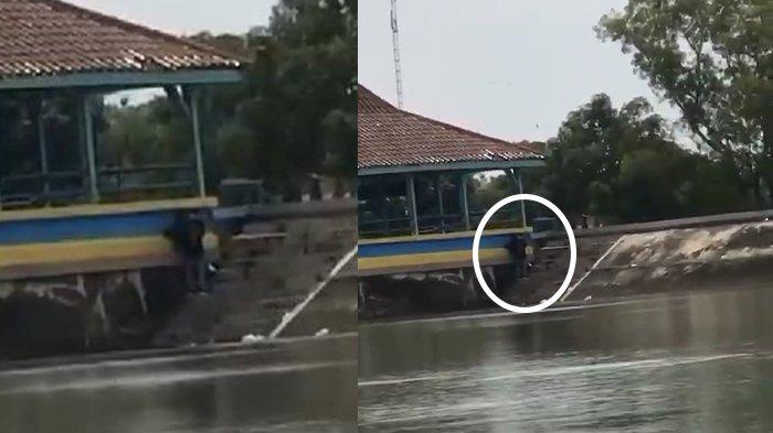 REMAJA MESUM DI BENDUNGAN DELINGAN. Tangkapan layar rekaman dua remaja sedang melakukan hal tidak senonoh alias mesum di Bendungan Delingan, Kecamatan/Kabupaten Karanganyar, Rabu (19/2/2025). Video ini viral di akun Instagram @karanganyar_masa_kini.