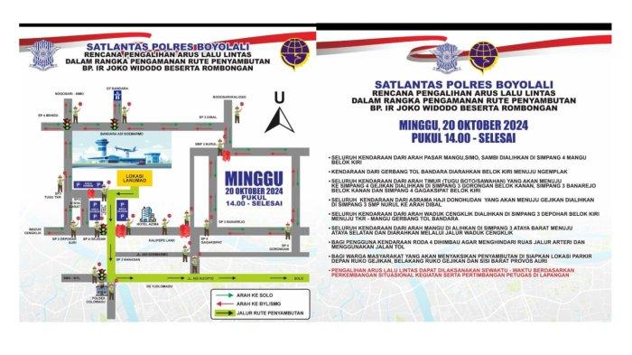 Rute pengalihan arus lalu lintas saat penyambutan presiden ke 7 Joko Widodo yang pulang ke Solo