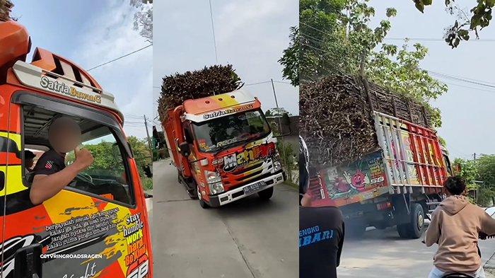 Truk tebu yang ugal-ugalan di jalan dan membahayakan pengendara lain