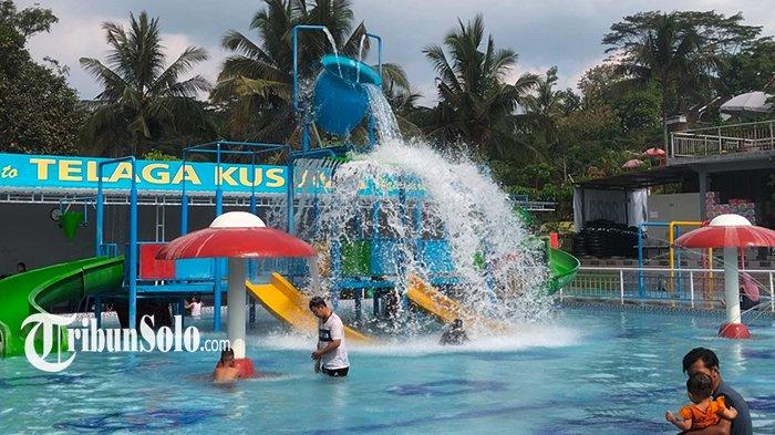 Suasana objek wisata Telaga Kusuma, Desa Tunggulrejo, Kecamatan Jumantono, Kabupaten Karanganyar, Sabtu (3/6/2023).
