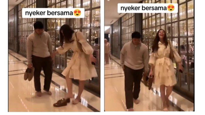 Viral momen Thariq Halilintar dan Aaliyah Massaid nyeker bersama di mall.