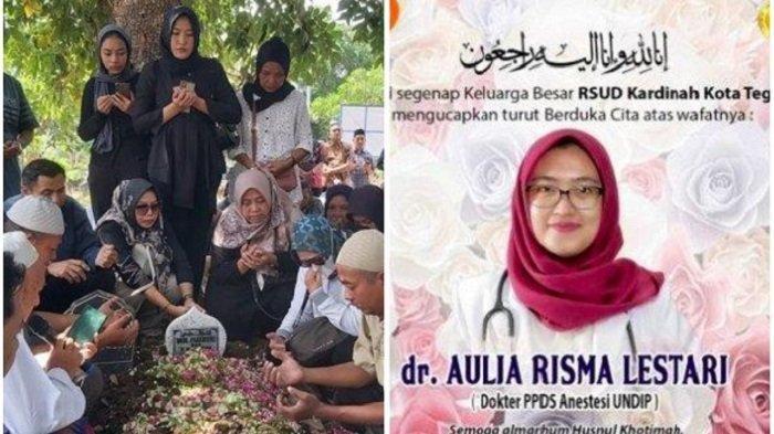 Pemakaman ayah dokter Aulia Risma Lestari di TPU Panggung Kota Tegal, Jawa Tengah, Selasa (27/8/2024) (kiri)