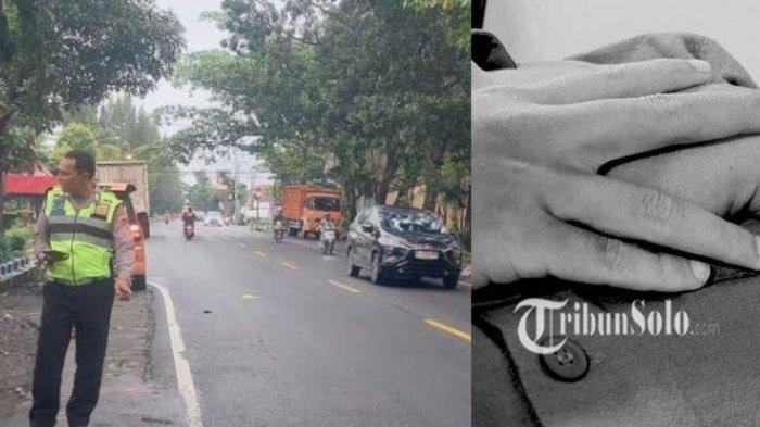 TKP KECELAKAAN BOYOLALI : Lokasi kecelakaan di jalan perintis kemerdekaan, Sonolayu, Kecamatan Boyolali, Jumat (28/3/2025). Dua orang pemudik mengalami kecelakaan dan meninggal dunia.