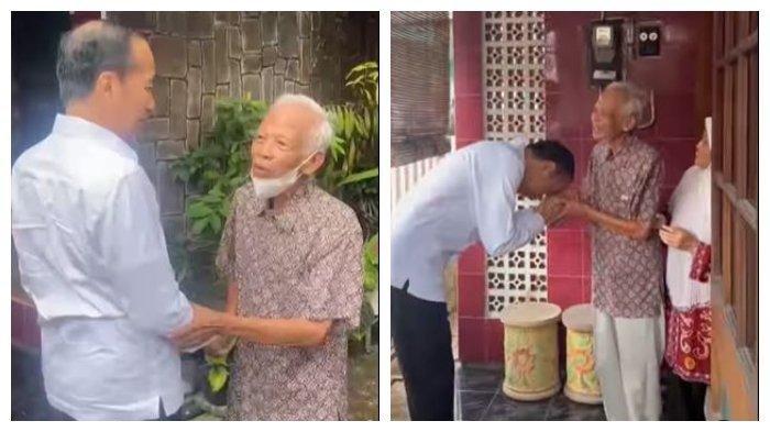 JOKOWI BERTEMU KASMUDJO - Presiden ke-7 RI, Joko Widodo (Jokowi) bertemu dengan dosen pembimbing akademiknya saat masih menjadi mahasiswa Fakultas Kehutanan Universitas Gadjah Mada (UGM), Kasmudjo, pada Selasa (13/5/2025) hari ini. Pertemuan ini dilakukan di tengah isu dugaan ijazah Jokowi yang palsu. Selain itu, Kasmudjo juga turut terseret dalam pusaran kasus ini dan digugat ke Pengadilan Negeri (PN) Sleman.