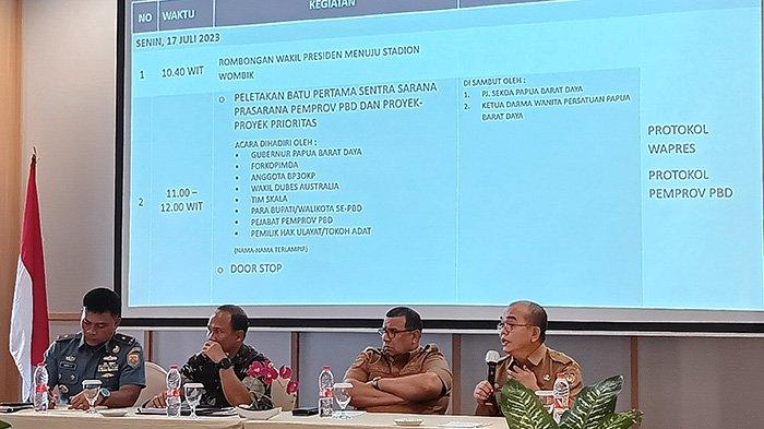 Rakor kunjungan kerja (kunker) Wakil Presiden Maruf Amin ke Papua Barat Daya.