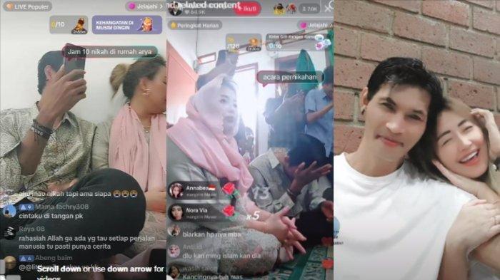 Momen pernikahan Pinkan Mambo dan Arya Khan. (TikTok @arya_joget)
