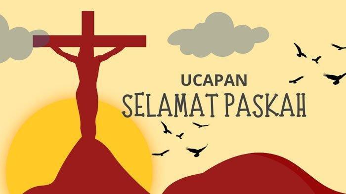 Ucapan selamat Paskah dalam bahasa Inggris dan Indonesia.