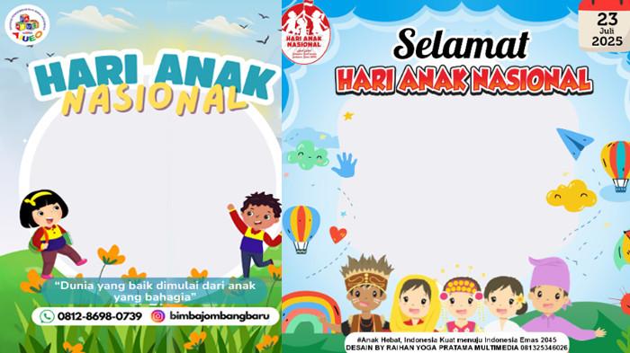 TWIBBON HARI ANAK NASIONAL - Sejumlah Twibbon diunduh dari Twibbonize pada Jumat 18 Juli 2025. Lima puluh link Twibbon Hari Anak Nasional 2025 desain menarik dan penuh makna.