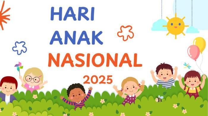 HARI ANAK NASIONAL - Cover Hari Anak Nasional 2025 dibuat melalui Canva pada Senin (21/7/2025).Berikut lima puluh link poster Hari Anak Nasional 2025 cocok dibagikan di media sosial.