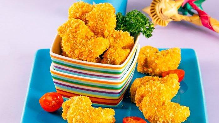 Resep membuat nugget ayam keju.
