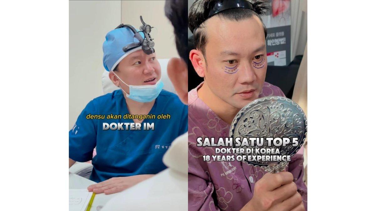 5 foto Denny Sumargo operasi kantung mata di Korea, Pakai jasa klinik ternama di Korea