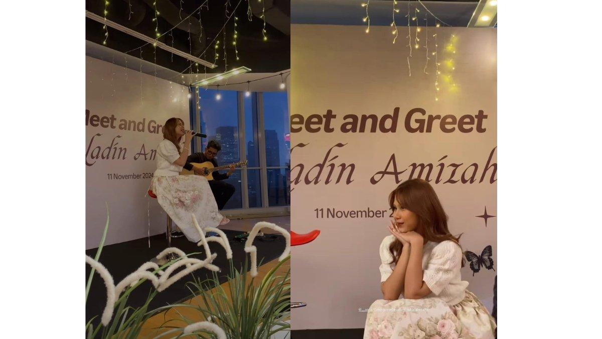 5 foto Nadin Amizah gelar Meet and Greet kolaborasi dengan Telkomsel, Bernyanyi di panggung sederhana
