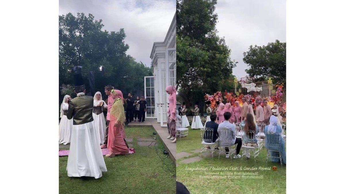 5 momen Lesti Kejora gelar siraman dan gender reveal di outdoor, Diiringi penari nuansa Arab