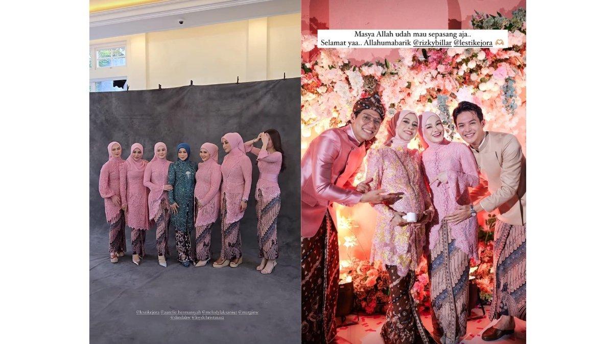 5 momen Lesti Kejora gelar siraman dan gender reveal di outdoor, Foto bersama para sahabat
