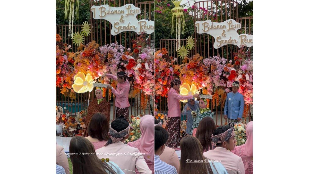5 momen Lesti Kejora gelar siraman dan gender reveal di outdoor, Siraman ala adat Sunda