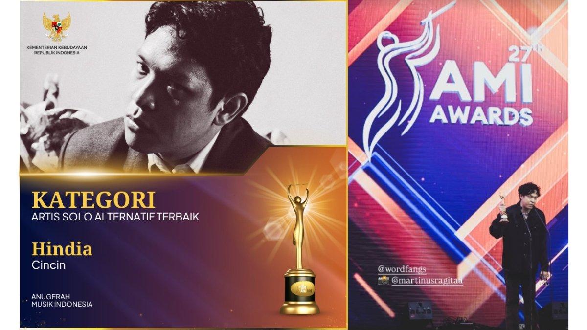Baskara Putra menyampaikan pidato penerimaan penghargaan di AMI Awards 2025