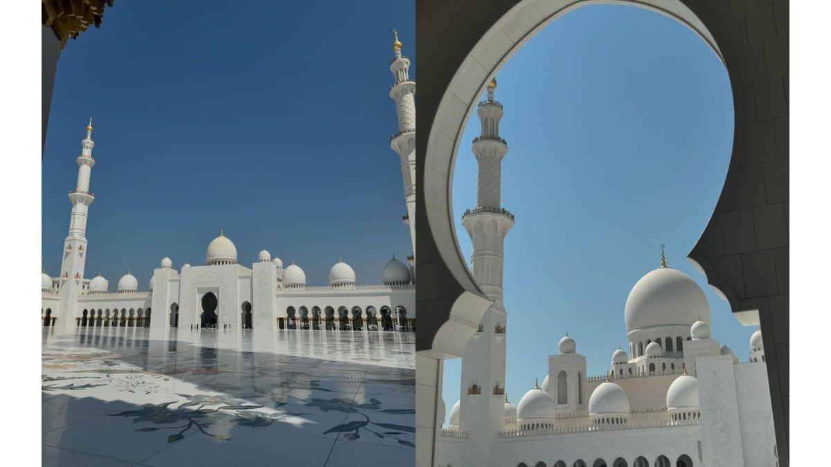 5 unggahan Rebecca Klopper saat di Abu Dhabi dengan sang ayah, Tunjukkan Masjid Agung Sheikh Zayed