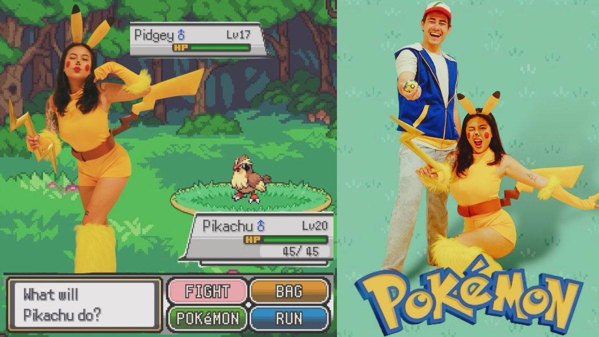 5 unggahan cosplay Awkarin dan Abyakta jadi couple joker dan pikachu, Cosplay Pikachu bareng pacar