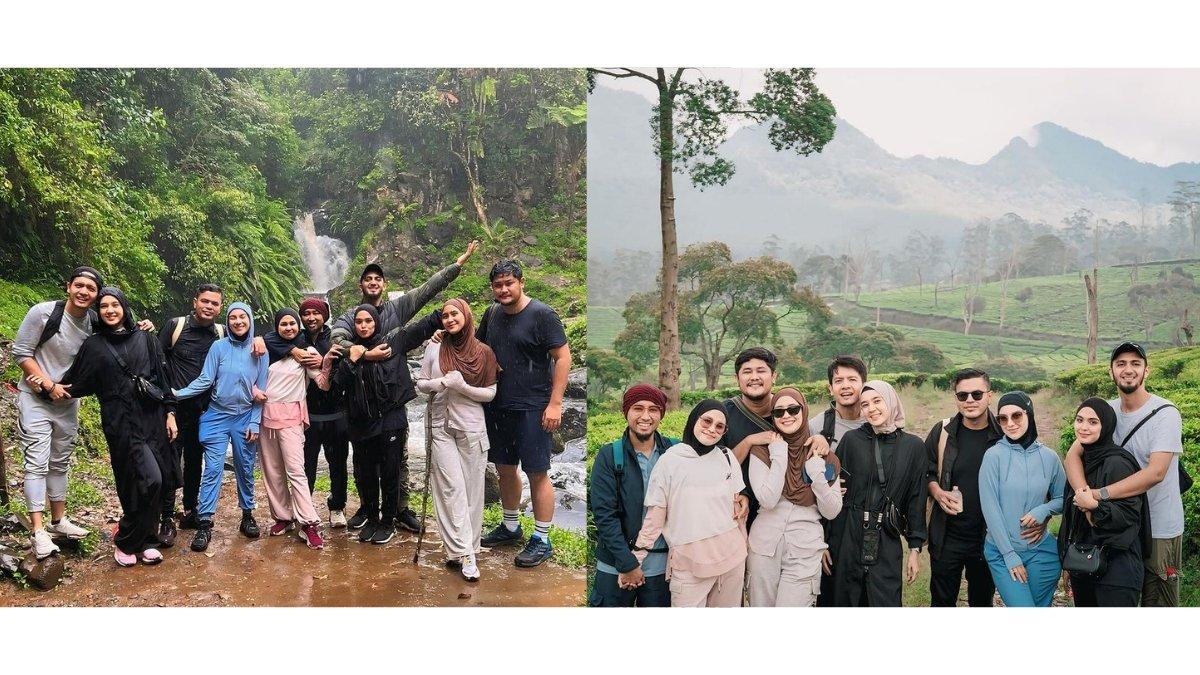 5 unggahan  pasutri mulimah liburan bersama di puncak, Kunjungi wisata alam