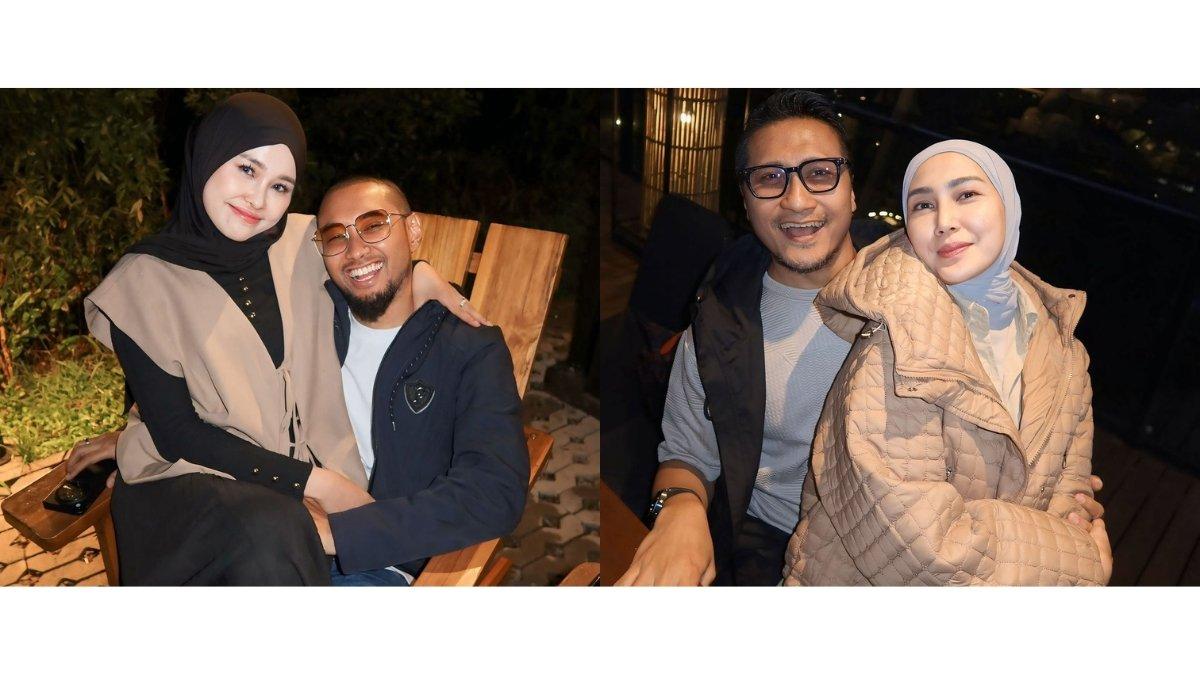 5 unggahan  pasutri mulimah liburan bersama di puncak, Manja dipangku suami