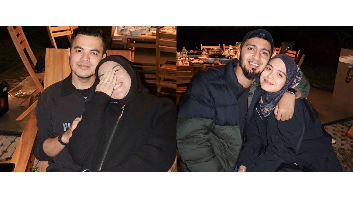 5 unggahan  pasutri mulimah liburan bersama di puncak, Senderan ke suami